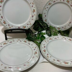 Abingdon Fine Porcelain China Dinner Plate 10 3/8" Japan Set of 4 B7